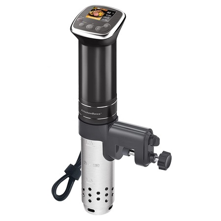 Aparat de gatit Sous Vide KitchenBoss G322, Ultra-Silentios, 1100W, display LED color, Negru/Inox