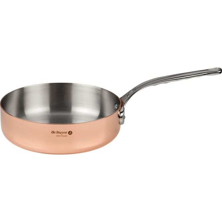 De Buyer Prima Matera, 24cm, 3l, Indukciós, Sauté, Acél, Réz serpenyő
