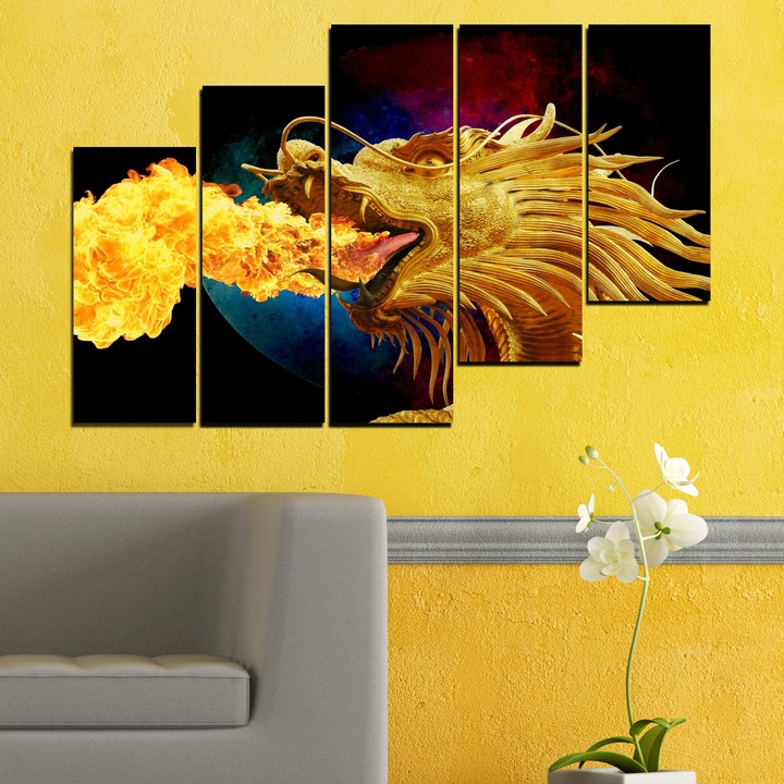 Декоративни панели Vivid Home от 5 части, Животни, PVC, 110x65 см, 8-ма Форма №0640