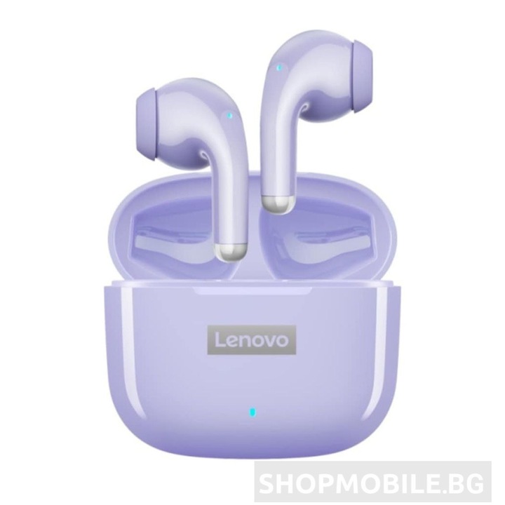 Слушалка Lenovo Thinkplus LP40, Bluetooth 5.1, безжична, Bодоустойчива, HD звук, Oграничаване на шума, лилаво