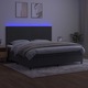 vidaXL sötétszürke bársony rugós és LED-es ágy matraccal 200x200 cm, 58.53 kg