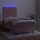 vidaXL rózsaszín bársony rugós és LED-es ágy matraccal 90x190 cm 47.59 kg 3136100