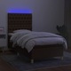 vidaXL barna szövet rugós és LED-es ágy matraccal 100x200 cm 3135656