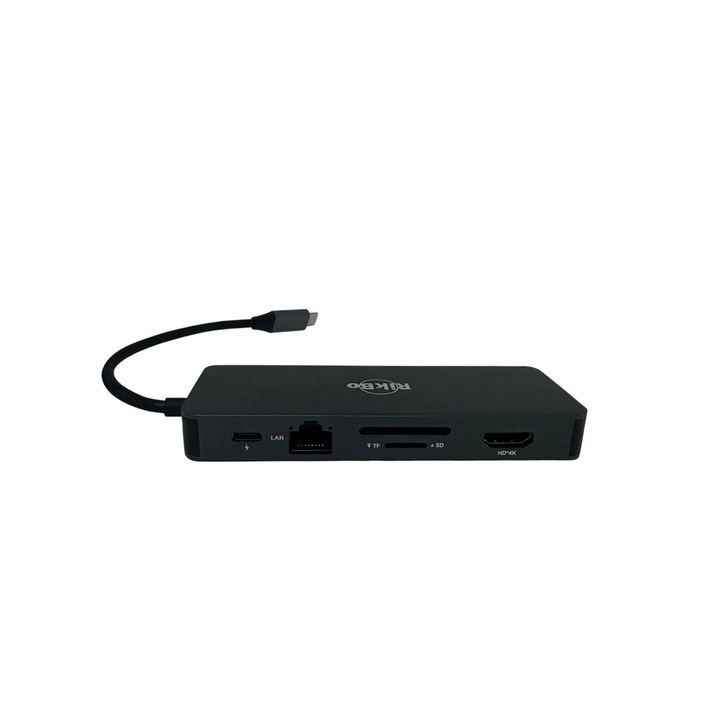 Докинг станция11 в 1 RikBo USB C , 1x 1000Mbps Gigabit Ethernet порт, 1x 4k HDMI, 1x VGA порт, 3x USB3.0, 1xUSB2.0, 1x USB-C порт за данни, 1x TypeC PD порт, 1x слот за SD карта , 1x TF карта, 1 x 3,5 мм аудио / микрофон