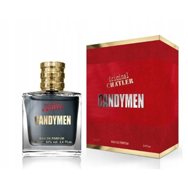 Apa de parfum, Chatler, CandyMen, Barbati, 100ml, Rosu/Gri
