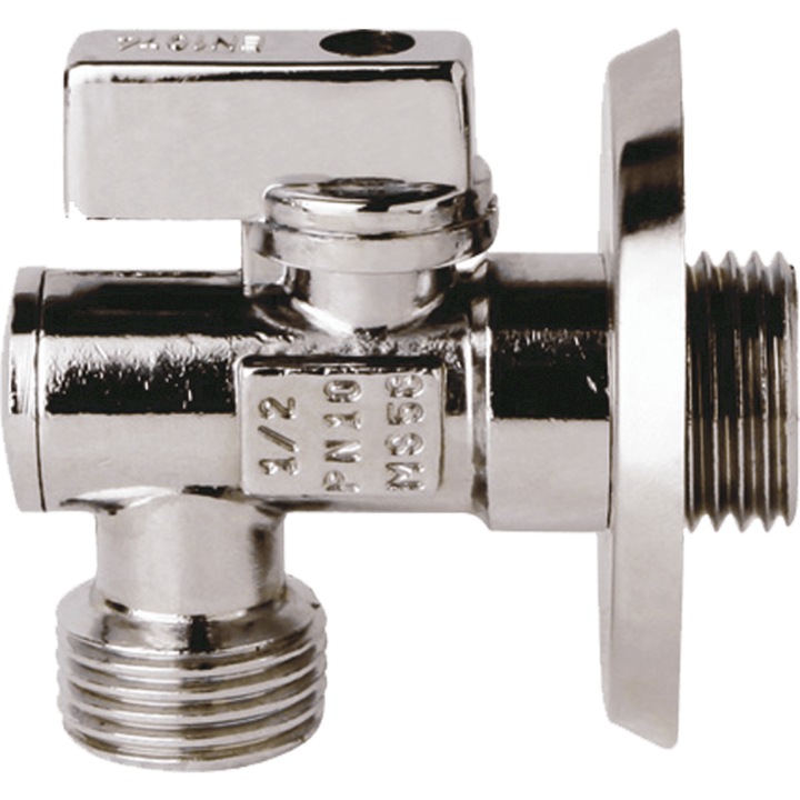 Кран за пералня с филтър, Ъглов, 1/2х3/4+вентил/ET708L