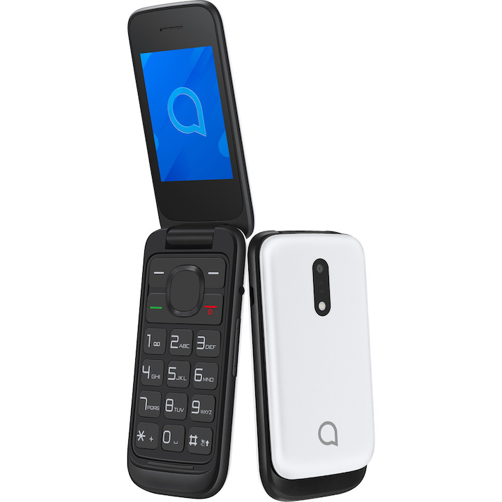 Alcatel 2057D mobiltelefon, dual sim, fehér (Pure White), kártyafüggetlen, magyar menüs