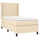 vidaXL krémszínű szövet rugós ágy matraccal 90 x 200 cm 51.01 kg 3131246