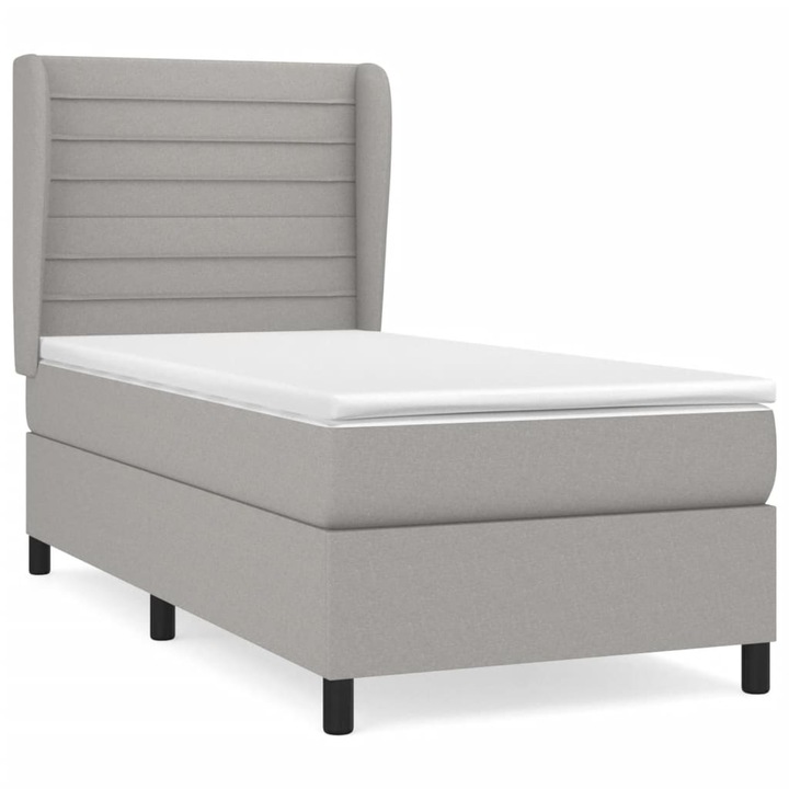 vidaXL világosszürke szövet rugós ágy matraccal 100 x 200 cm 54.47 kg 3128021