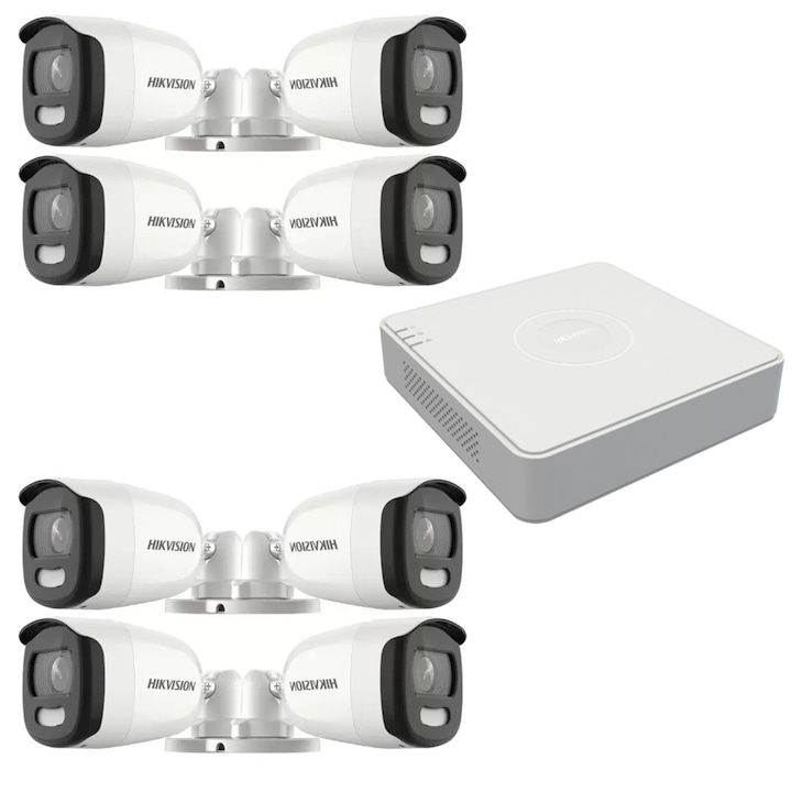 Kit - Sistem Supraveghere Video UltraHD HIKVISION - 8 camere 5MP - HDD si accesorii
