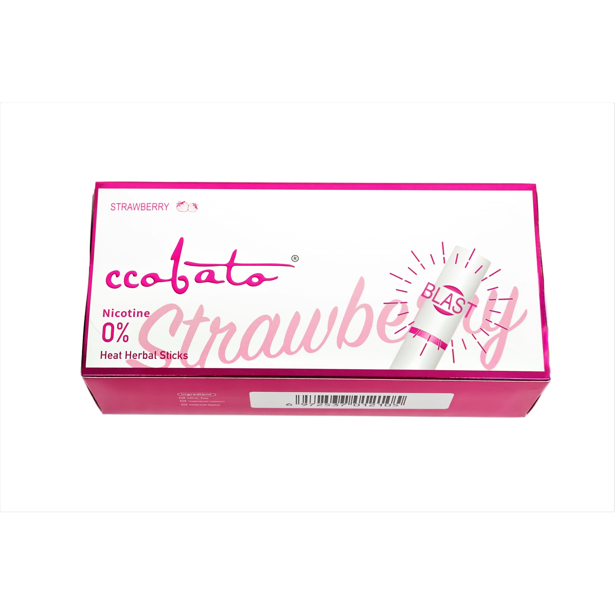 Pachet 20 tigarete din plante, Ccobato Capsuni, 0 mg nicotina