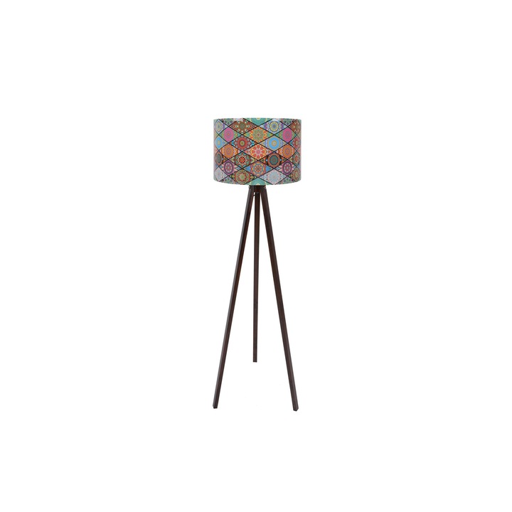 Lampadar mosaic, E27, 145 x 38 cm, MDF/polipropilena, Multicolor