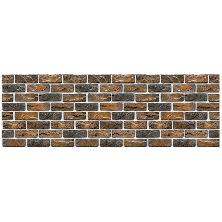 Autocolant perete, Folina, model caramida olandeza maro, rola de 67x200 cm
