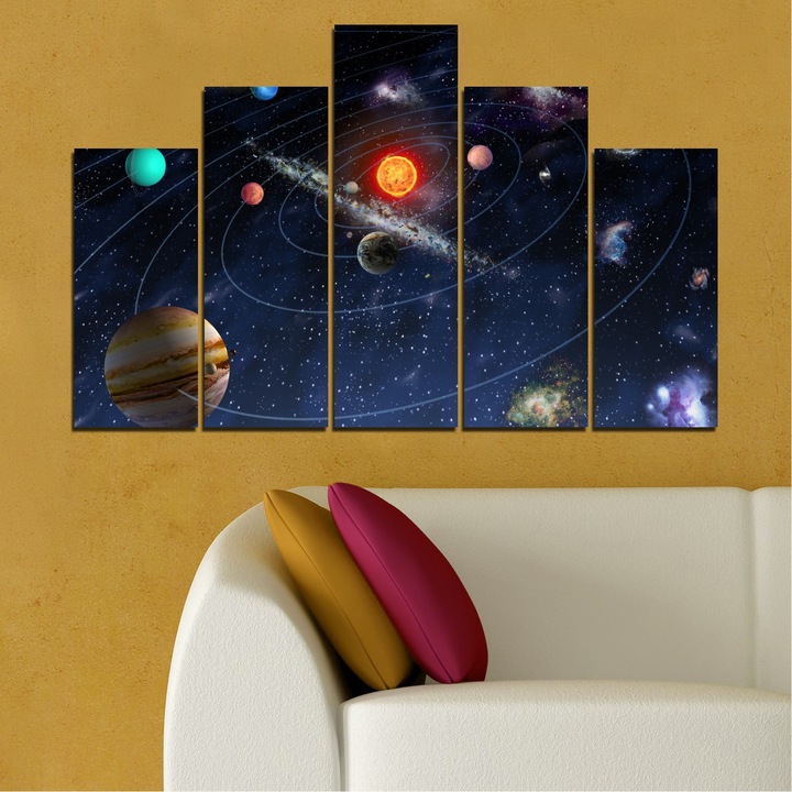 Декоративни панели Vivid Home от 5 части, Космос, PVC, 110x65 см, 5-та Форма №0674