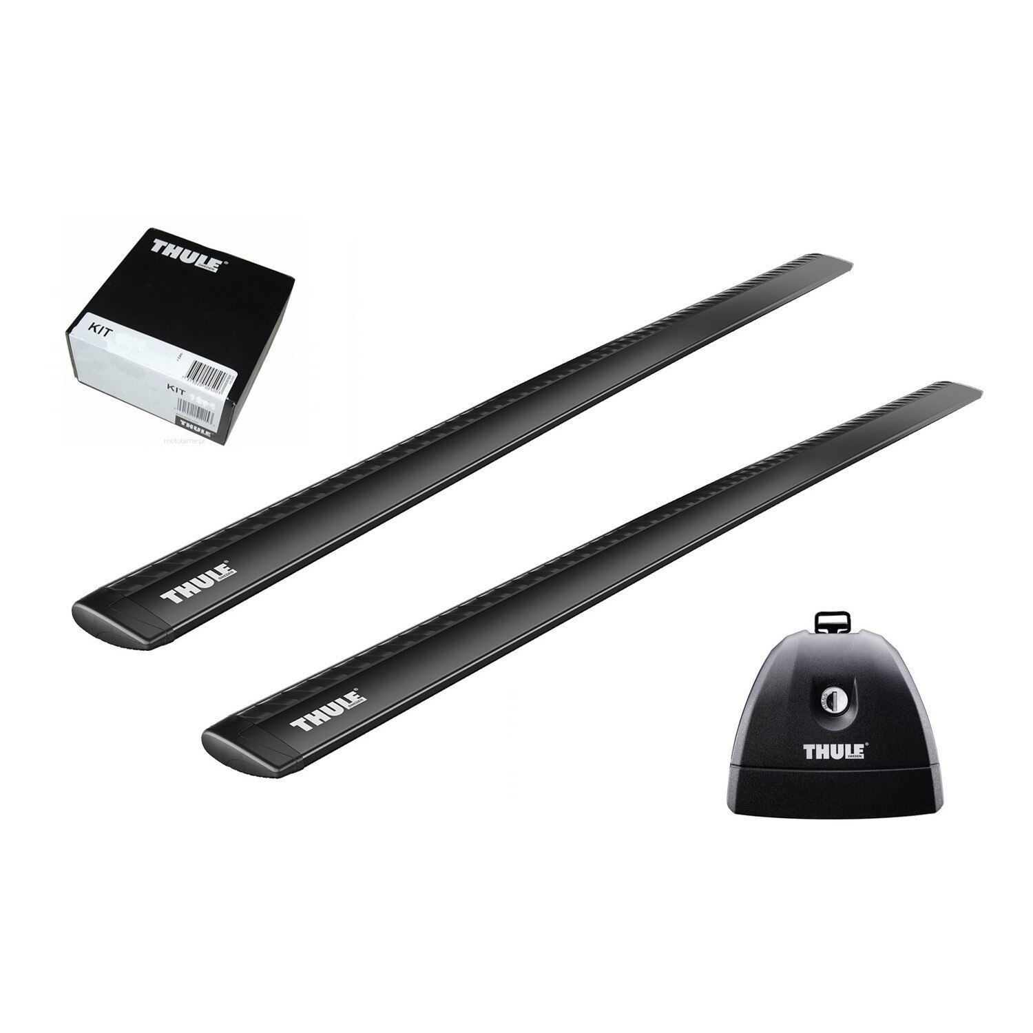 Bare transversale Thule Wingbar Black pentru PEUGEOT Bipper 3/4/5 usi Van, model 2008-, Sistem cu prindere in puncte fixe