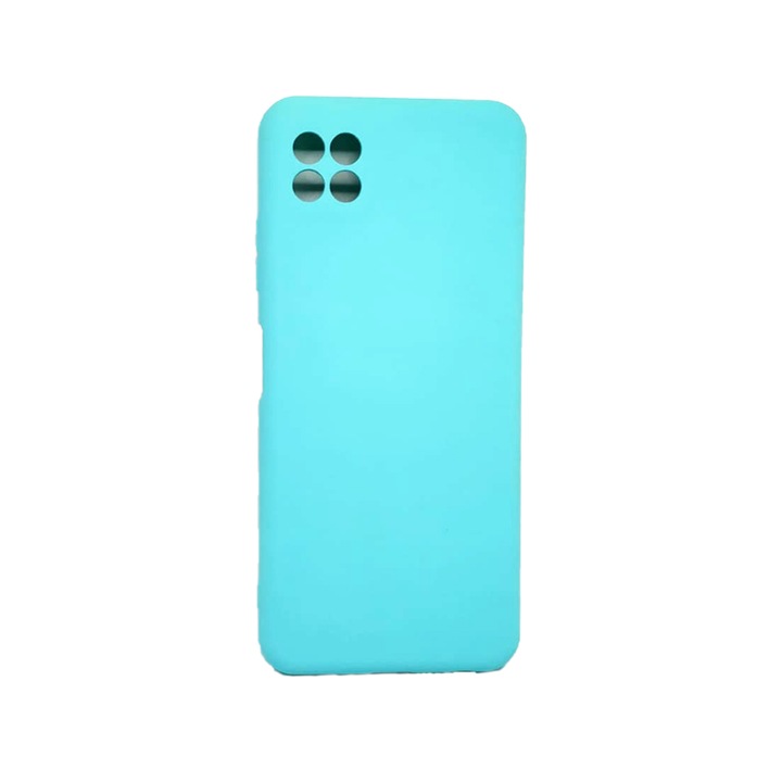 Silicone Jelly G-Tech Liquid Cover, Съвместим с Samsung Galaxy A22 5G, Защита на камерата, изработена от силикон, Микрофибърна вътрешност, Тюркоаз