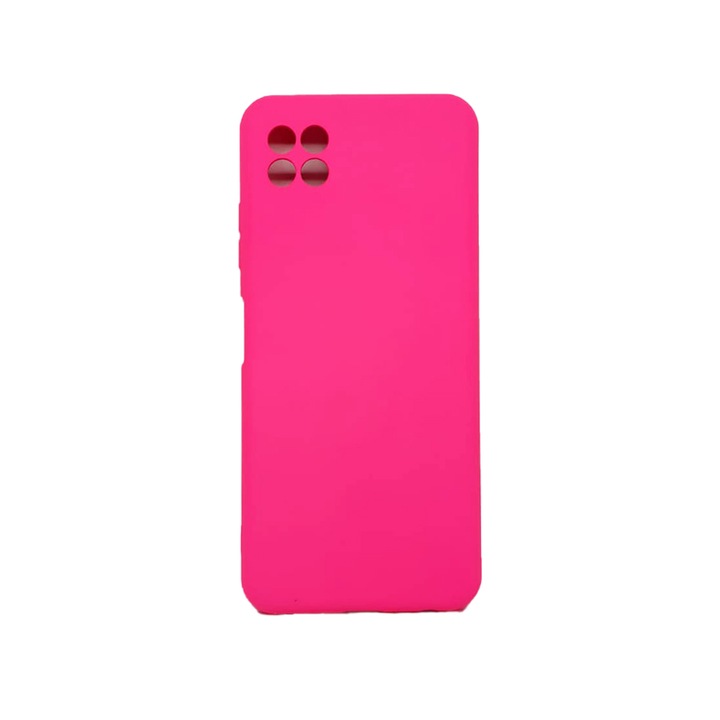 Silicone Jelly G-Tech Liquid Cover, Съвместим с Samsung Galaxy A22 5G, Защита на камерата, изработена от силикон, Микрофибърна вътрешност, Ярко розово