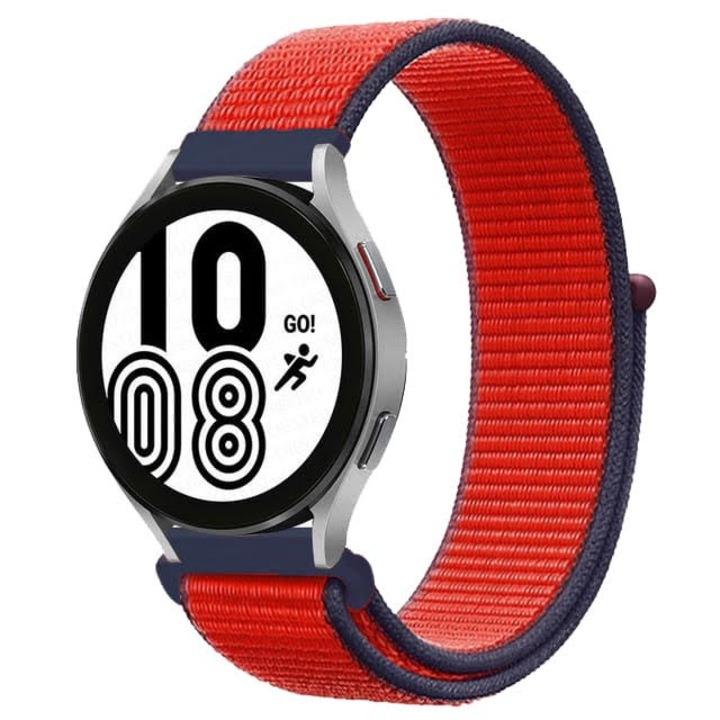 OEM Nylon textil szíj, Quick Release, kompatibilis a Classic Samsung Active / Active 2 / Galaxy Watch / Huawei Watch GT 2 / GT 3 42 mm / Amazfit BIP GTS 2 3 4 / GTR GTS mini, szélesség 20 mm, Tricolor Red