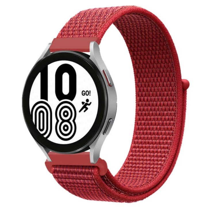 OEM Nylon textil szíj, Quick Release, kompatibilis a Classic Samsung Active / Active 2 / Galaxy Watch / Huawei Watch GT 2 / GT 3 42 mm / Amazfit BIP GTS 2 3 4 / GTR GTS mini, szélesség 20 mm, Red