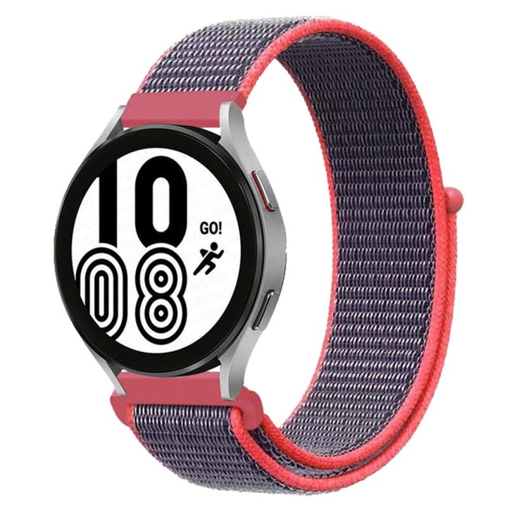 OEM Nylon textil szíj, Quick Release, kompatibilis a Classic Samsung Active / Active 2 / Galaxy Watch / Huawei Watch GT 2 / GT 3 42 mm / Amazfit BIP GTS 2 3 4 / GTR GTS mini, szélesség 20 mm, Electric Pink