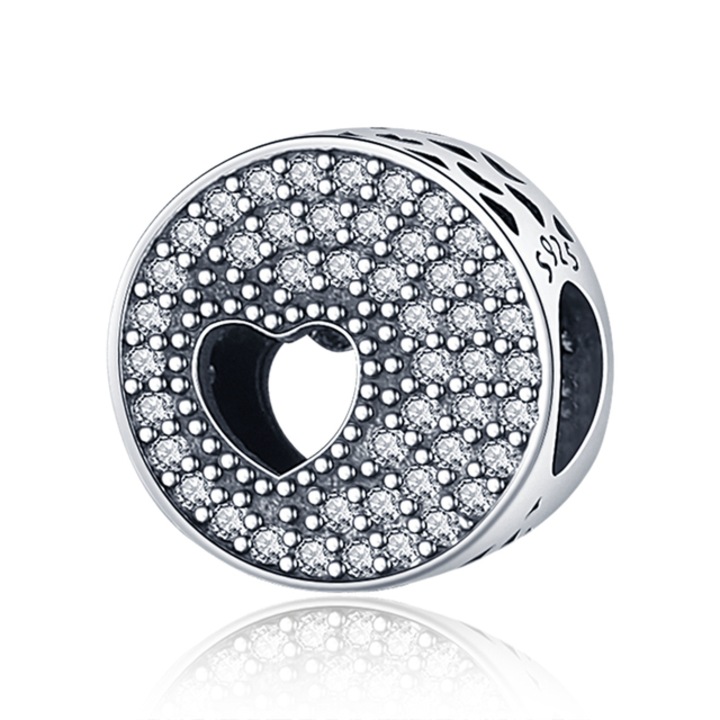 Talisman, Silver 925 Charm, kompatibilis a Pandora - Sparkly Heart termékkel