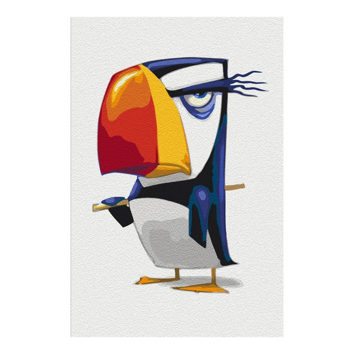 Artgeist festmény számokkal, Grumpy Penguin, 40 x 60 cm