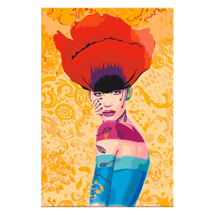 Artgeist festmény számokkal, Poppy Lady, 40 x 60 cm