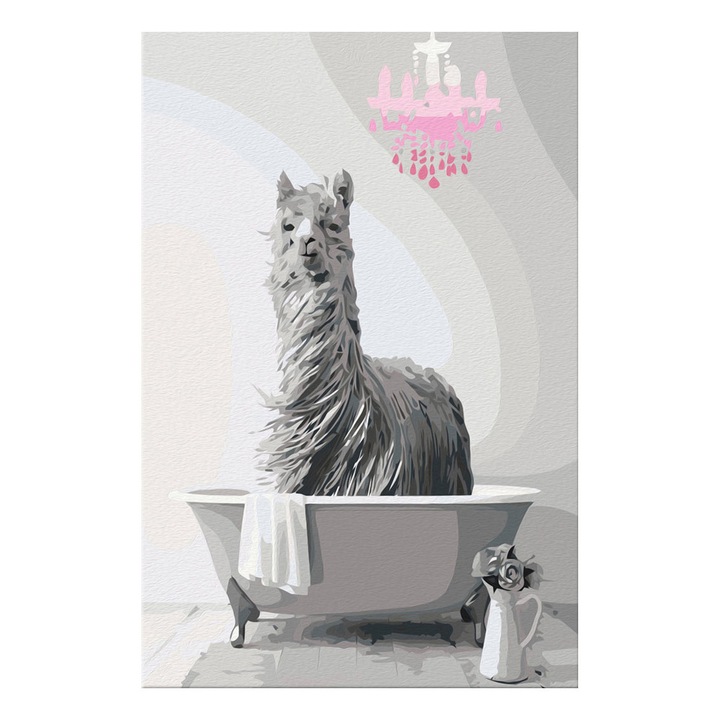 Pictura pe numere Artgeist, Lama in the Bathtub, 40 x 60 cm