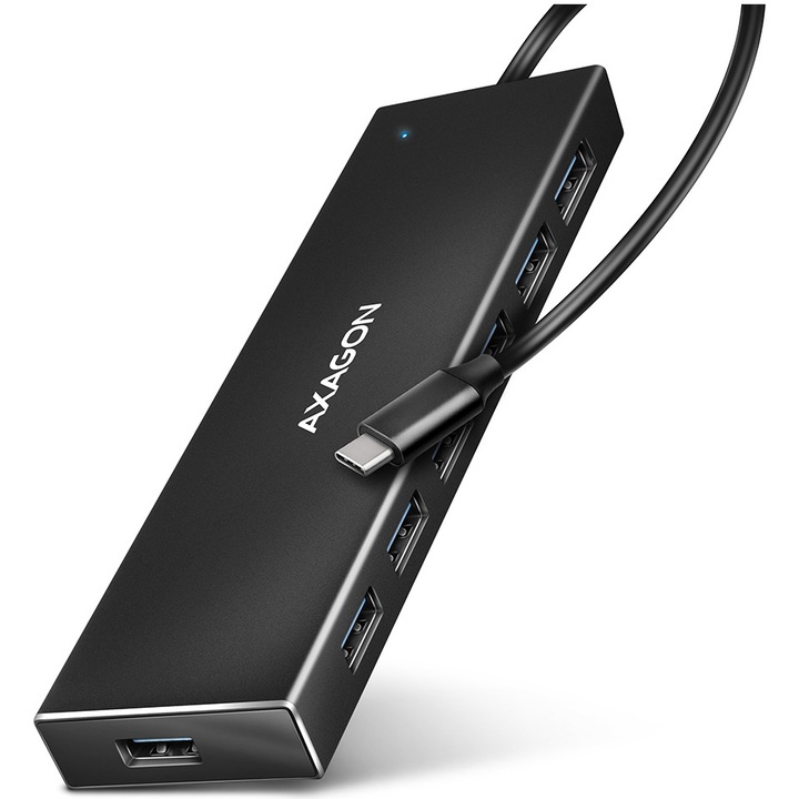Хъб USB AXAGON HUE-F7C, USB-C кабел
