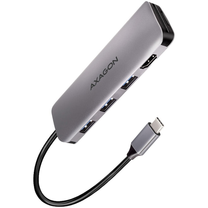 Hub USB AXAGON HMC-HCR3A, Cablu USB-C