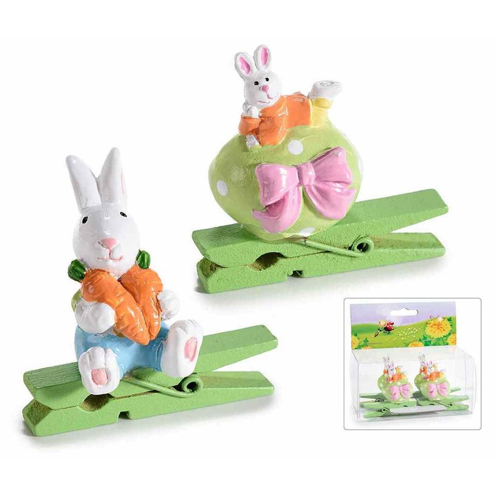 Set 2 decoratiuni Iepurasi 4.5x2.5x4.5 cm