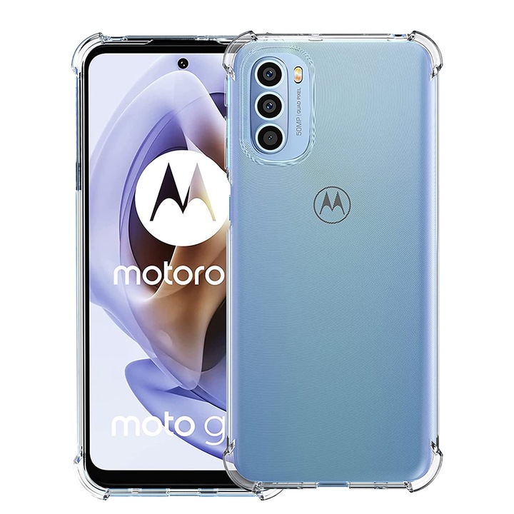 Удароустойчив калъф, съвместим с Motorola Moto G41, Enhanced Protection, Silicon Slim, Crystal Clear