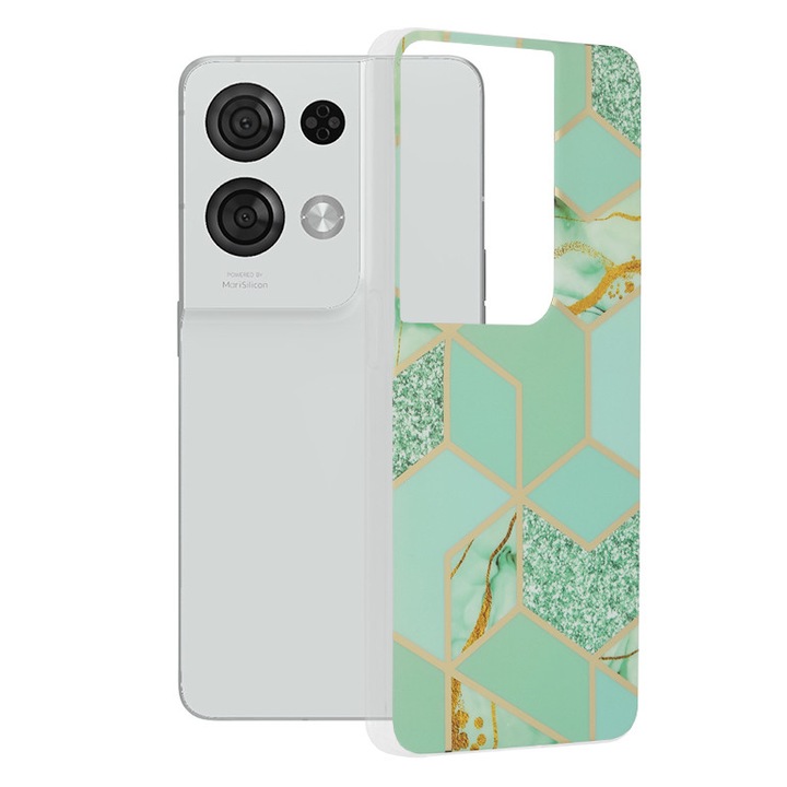 Калъф за Oppo Reno8 Pro, Techsuit Marble Series, Green Hex