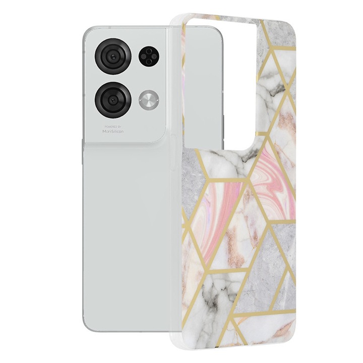 Калъф за Oppo Reno8 Pro, Techsuit Marble Series, Pink Hex