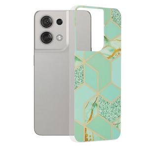 Husa de protectie Marble compatibila cu Oppo Reno8, Green Hex