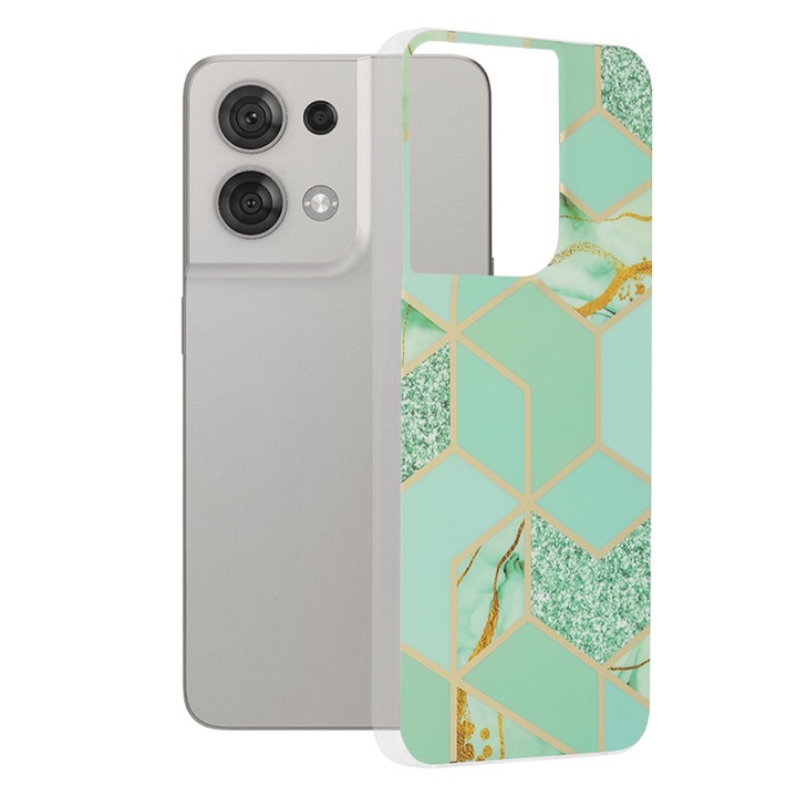 Калъф за Oppo Reno8, Techsuit Marble Series, Green Hex