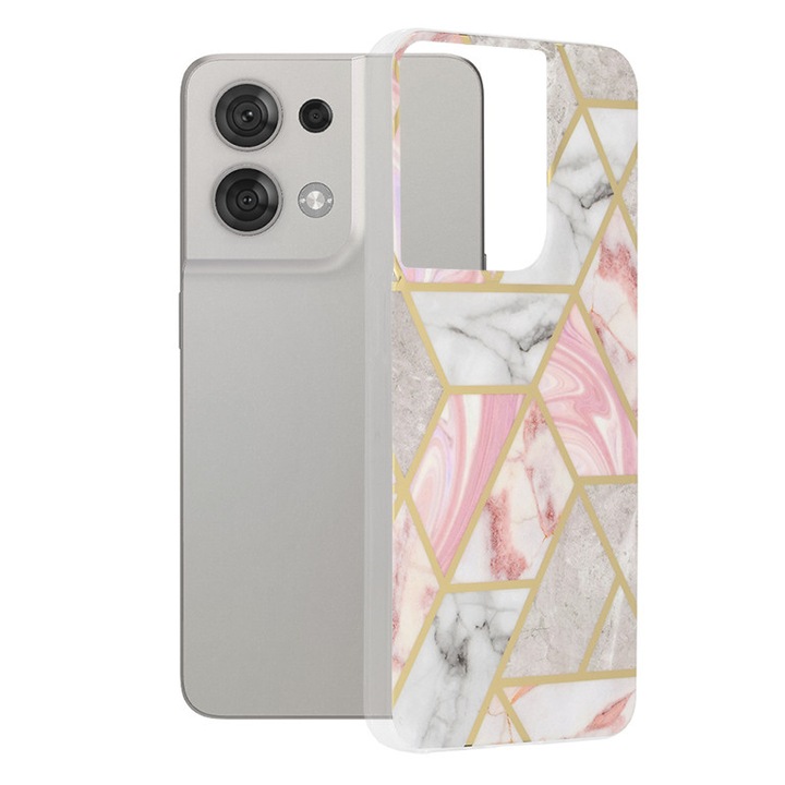 Калъф за Oppo Reno8, Techsuit Marble Series, Pink Hex