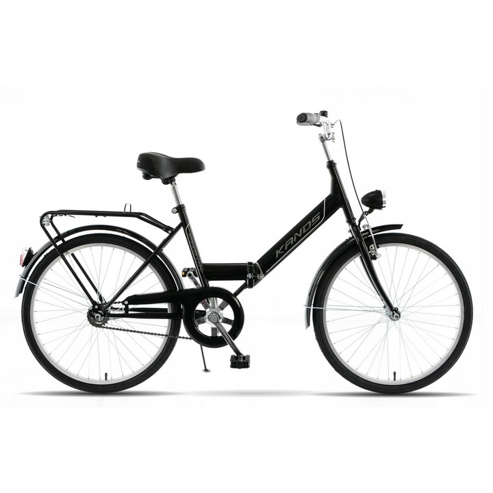 Градски велосипед, KANDS, 24", Сгъваем, Черен