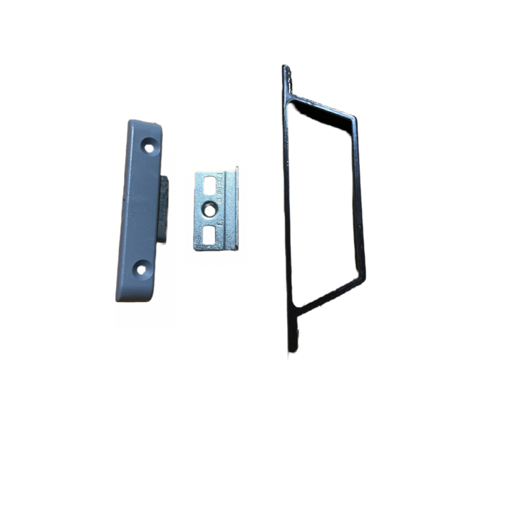 Sistem inchidere usa balcon, cu prindere magnetica, pentru falt 13 mm si maner aluminiu tip D, maro