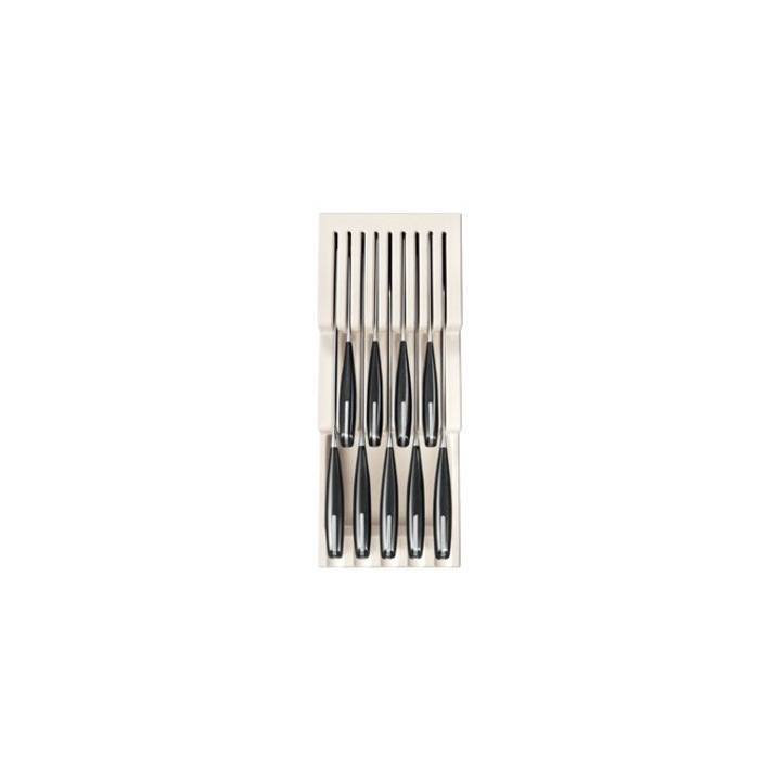 Поставка за ножове FlexiSPACE, Tescoma, Пластмаса, За 9 ножа, 370 x 148 mm, Бяла