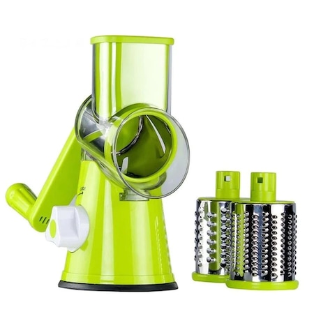 Razatoare Manuala cu 3 Lame Rotative din Inox, pentru Legume, Branzeturi, Nuci, Verdeturi, Verde