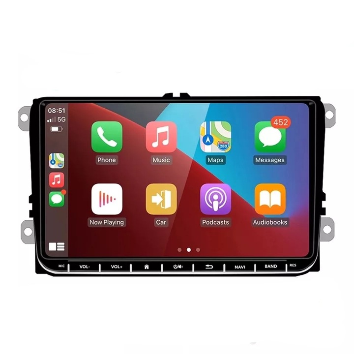 Navigatie ARIS 2gbRAM, 64gb memorie, Android Auto Carplay, Android, GPS, Dedicata VW Passat B6, B7, Golf 5, 6, Jetta, Polo, Touran, WiFi, 2 x USB, Bluetooth, Quad-Core A7 4 x 1.3GHz, 4 x 45W