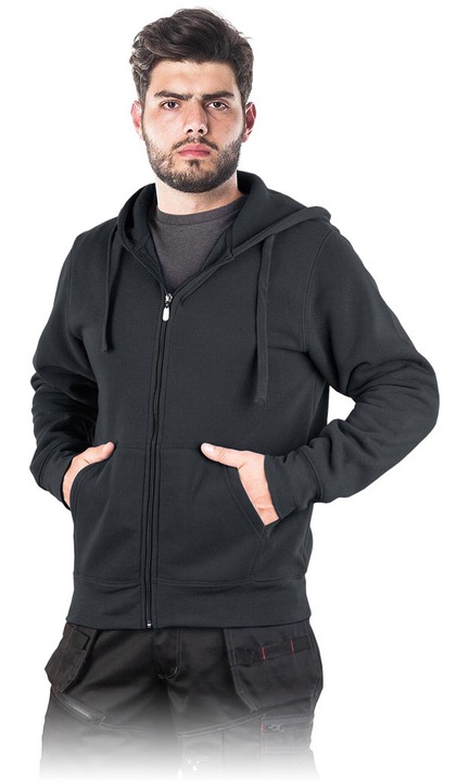 Hanorac negru pentru barbati din poliester, Negru