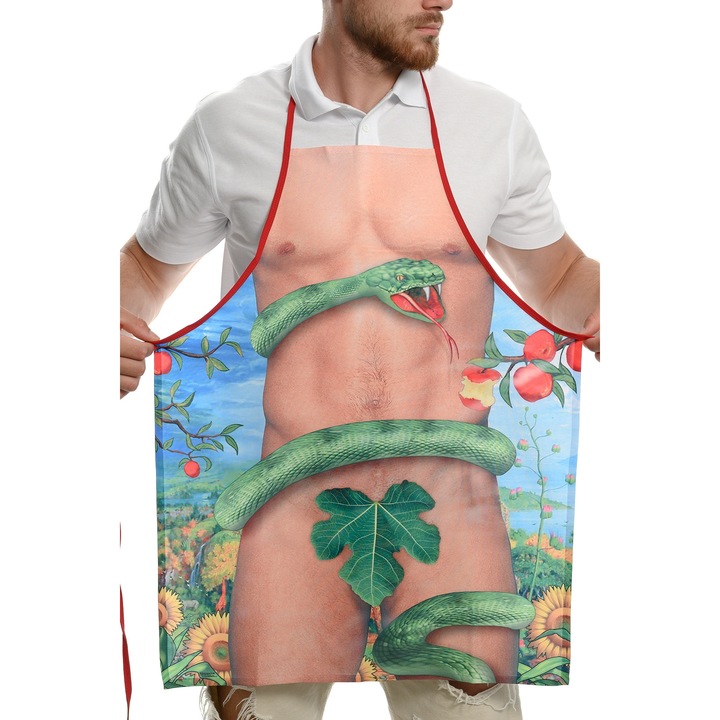 Printex főzőkötény, férfi, Adam, vicces, többszínű