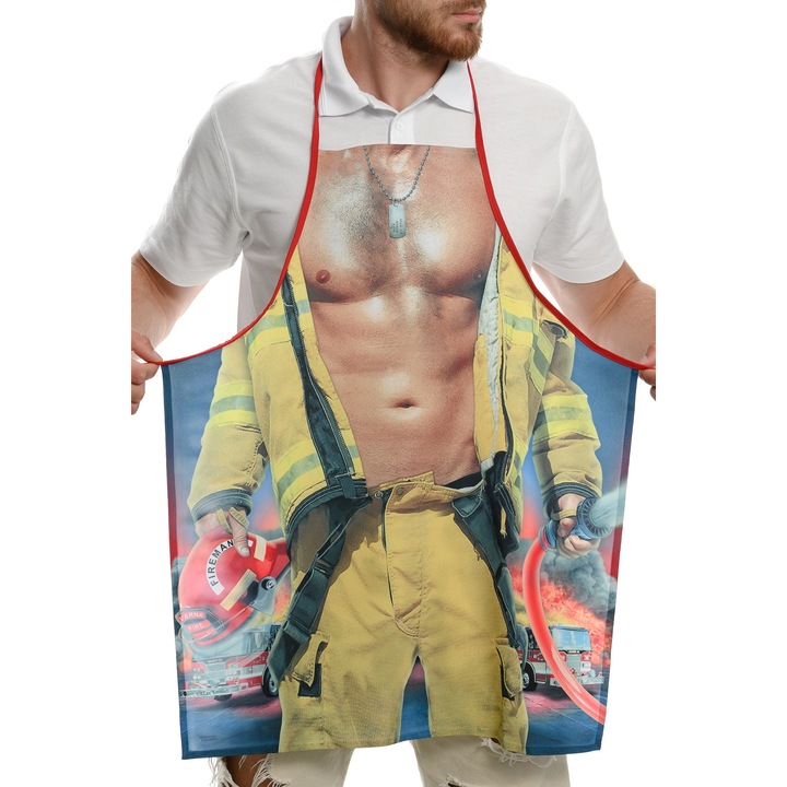 Printex főzőkötény, férfi, tűzoltó, vicces, többszínű