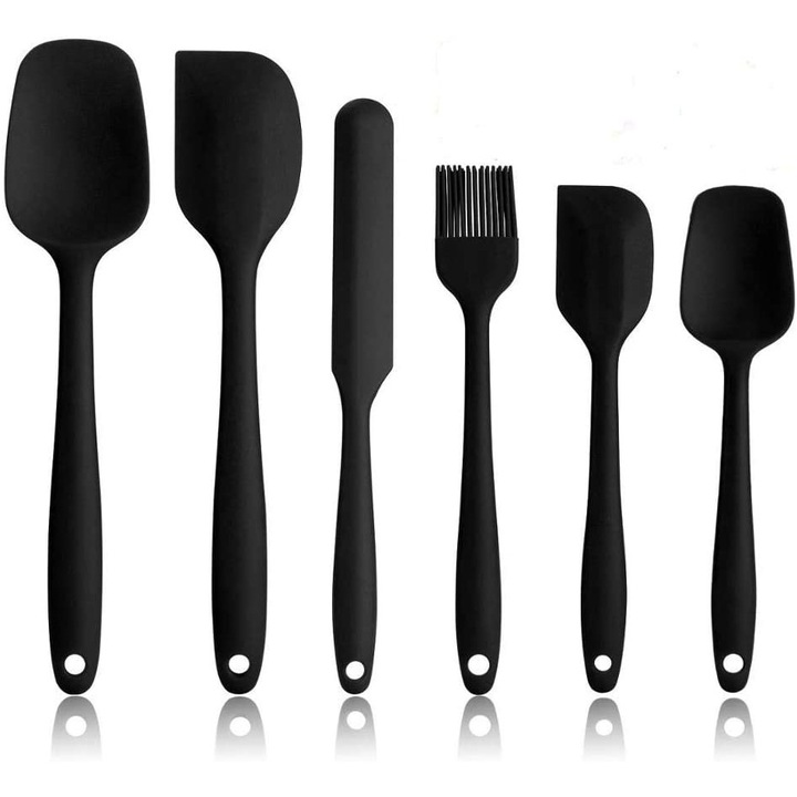 Set 6 spatule, Silicon, Negru