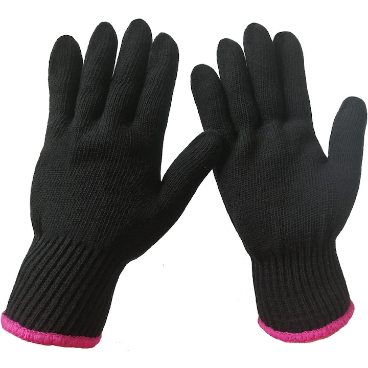 Комплект ръкавици за преса и маша, Памук, Черен