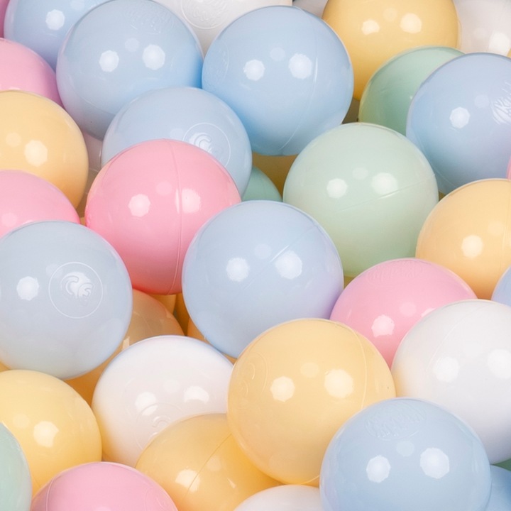 Set 300 de bile, KiddyMoon, 7 cm, Plastic, Multicolor