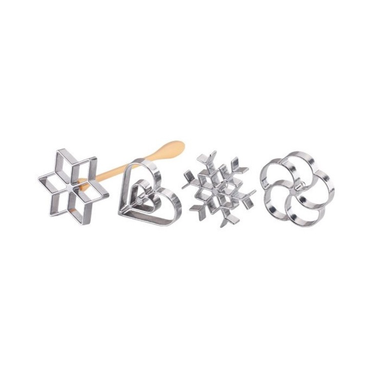 Комплект от 4 форми за розетки, Tescoma, Metal, Silver