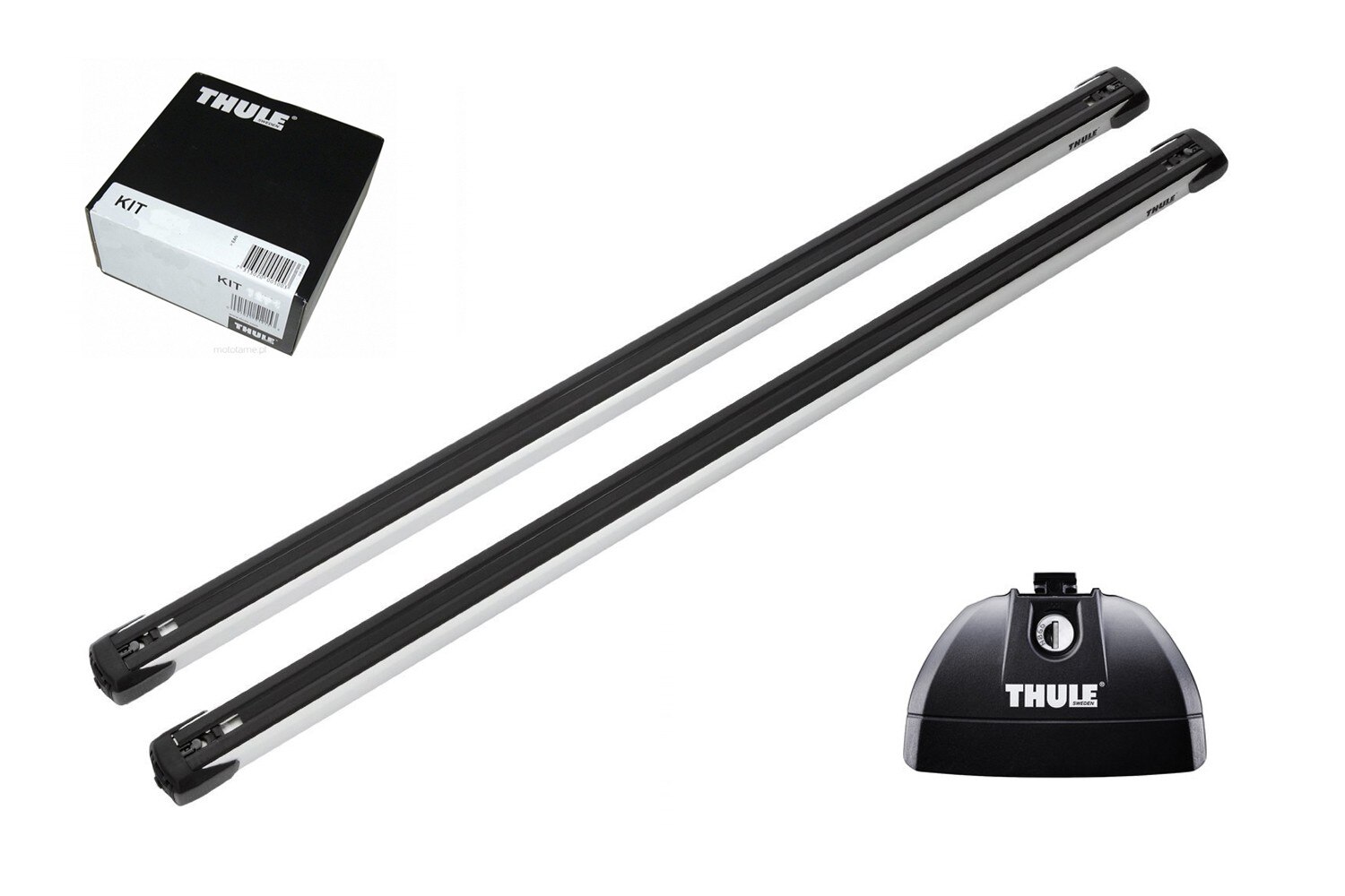 Bare transversale Thule Slidebar pentru FIAT Doblo, 4 usi Van, model 2000-2003, 2004-2009, Sistem cu prindere in puncte fixe